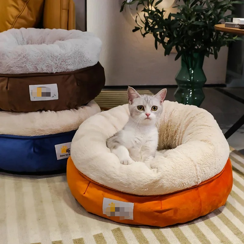 Fleece Sleep Bag - Вельветовая плюшевая лежанка для кошек, корзина-домик,