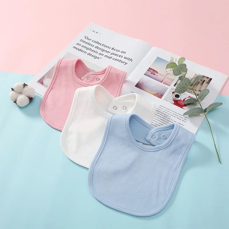 Baby Clothing Fabric - Детский однотонный хлопковый нагрудник для младенцев