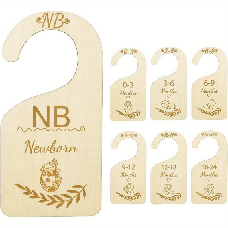 Baby Clothing Hanger Dividers - Набор из 7 деревянных разделителей для