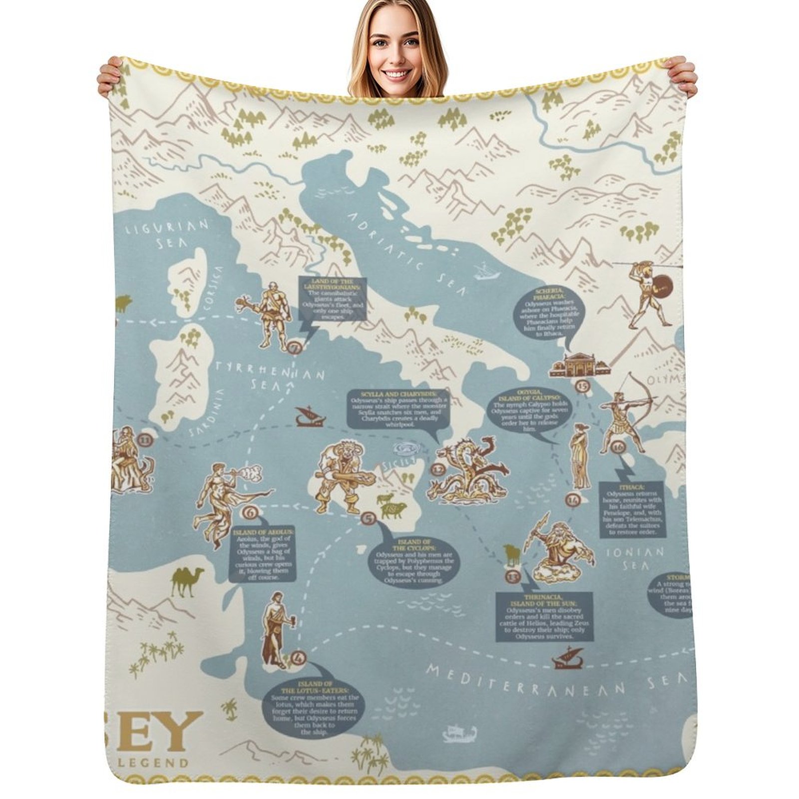 Fleece Sleep Bag - Одеяло-плед «Одиссея: Карта мифов и легенд»