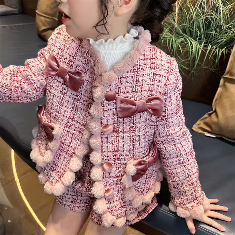 Baby Clothing Designer - Твидовое пальто и шорты для девочек