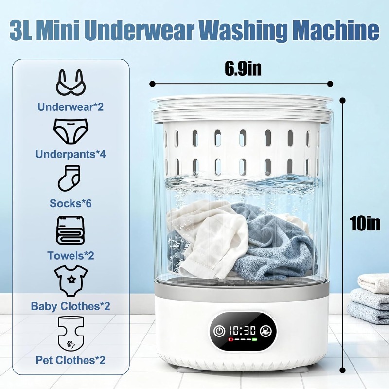 Мини-стиральная машина 3 л, 3- – обзор и цена Baby Clothing Washing Machine